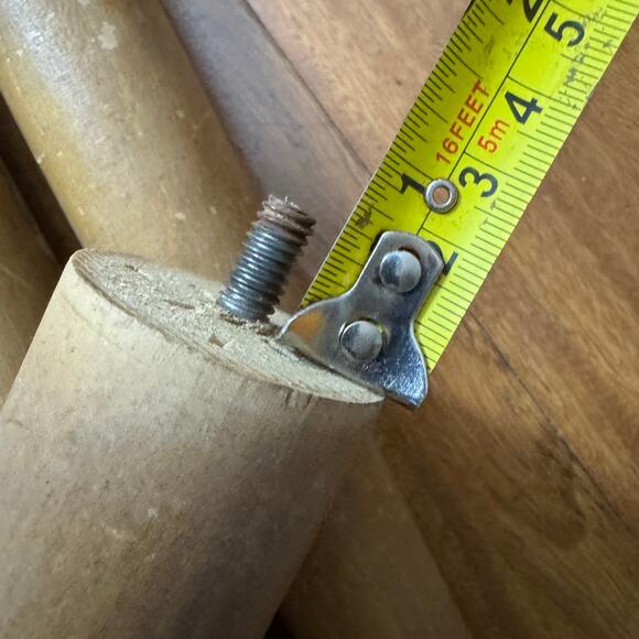 Set of 4 Solid Wood Round Tapered Table Legs Brass Bottom adjustable Feet - Picture 13 of 13